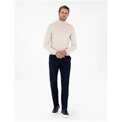 Lacivert Slim Fit Kanvas Pantolon