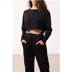 Черный укороченный топ Nadiah