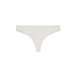 Tanga microfibra rayada y encaje blanca