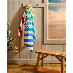 Lacoste Home Rainbow Big Croc Cotton Beach Towel, 36" x 72"