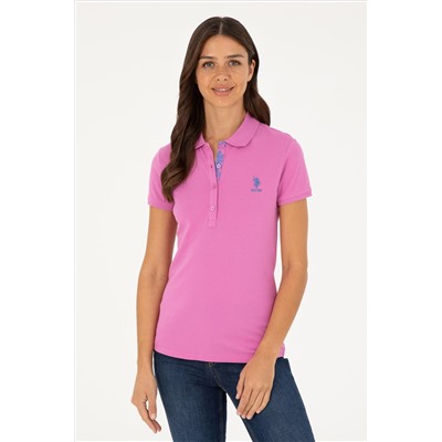 Kadın Pembe Basic Polo Yaka Tişört