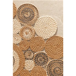 Janvry Eklemeli Yuvarlak Kilim - Bej/Krem - 120 cm