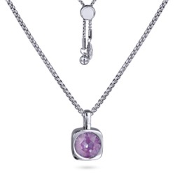 Кулон Теннис (кристаллы SW пурпурные 8мм; покрытие родий) 70см