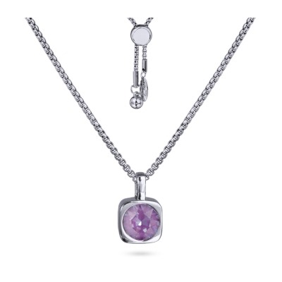 Кулон Теннис (кристаллы SW пурпурные 8мм; покрытие родий) 70см