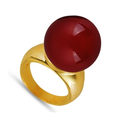 Кольцо (Майорка 16мм вишневая; покрытие золото)
