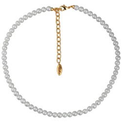 Колье (жемчуг серый 5-6мм; покрытие золото) 38-45см