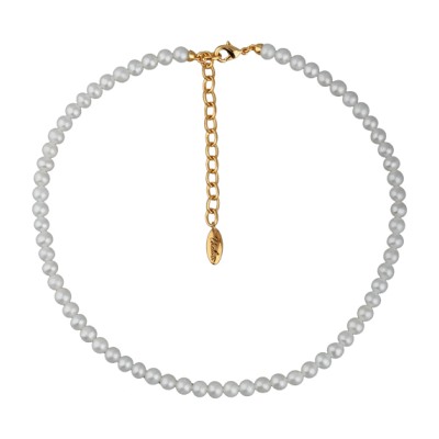 Колье (жемчуг серый 5-6мм; покрытие золото) 38-45см
