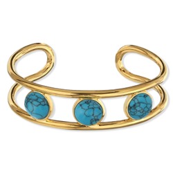 Браслет Самоцветы (бирюза; покрытие золото), Есть комплект