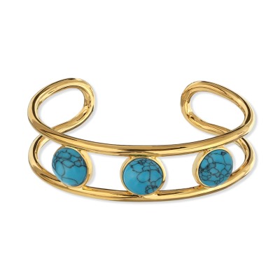 Браслет Самоцветы (бирюза; покрытие золото), Есть комплект