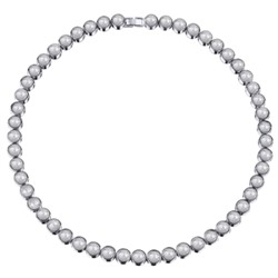 Колье Теннис (Майорка белая 6мм; покрытие родий) 44-49см, Есть комплект