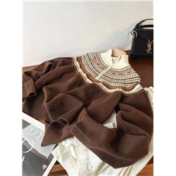 Женский шерстяной пуловер с короткой молнией АЙСИК*Л