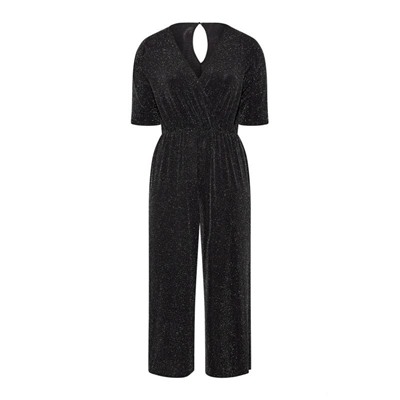 Женский нарядный блестящий комбинезон Plus Size