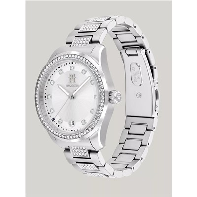 36MM T85 White Dial Crystals Watch  Women's