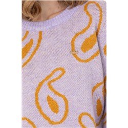 Kadın Lila Bisiklet Yaka Kazak