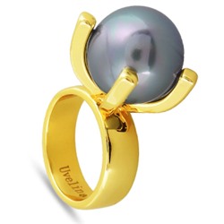 Кольцо (Майорка 16мм серо-голубая; покрытие золото), Есть комплект