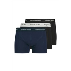 Jack & Jones Jack Jones Jacvesterbro Solıd Trunks 3 Pack Noos Erkek Lacivert Boxer 12272945-04