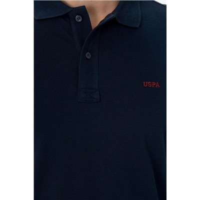 Erkek Lacivert Polo Yaka Basic Sweatshirt