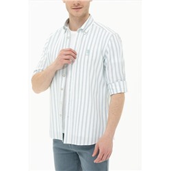 Erkek Saks Uzun Kollu Gömlek