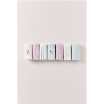 Pack 7 bragas brasileñas algodón estampado Snoopy