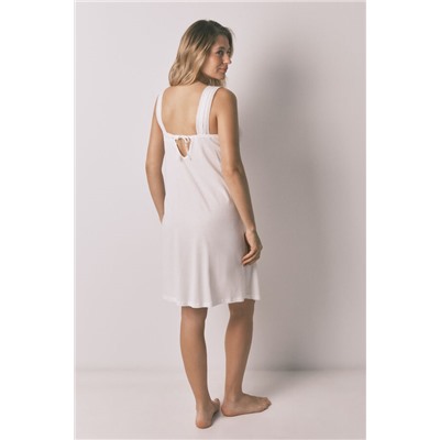 Camisón corto "maternity" algodón blanco