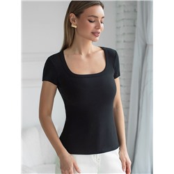 Футболка из трикотажа в широкий рубчик