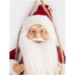 Изделие декоративное, 23 см, подвесное, полиэстер, Санта на качелях, New year