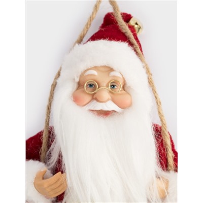 Изделие декоративное, 23 см, подвесное, полиэстер, Санта на качелях, New year