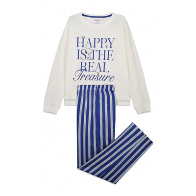 Pijama largo algodón Snoopy Happy