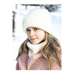 Комплект шапка и снуд 12з15221 молочный #289146