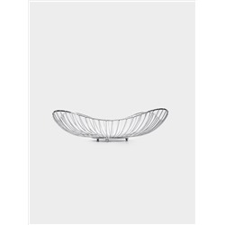 Корзина для фруктов, 28 см, металл, серебристая, Волны, Spin