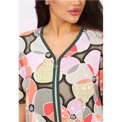 520 Халат больших размеров - Цветы