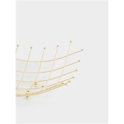 Корзина для фруктов, 28 см, металл, золотистая, Паутина, Spin