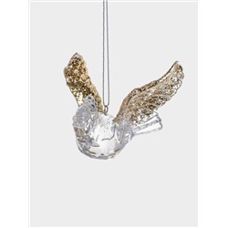 Игрушка елочная, 9 см, акрил, прозрачно-золотистая, Птица, Event
