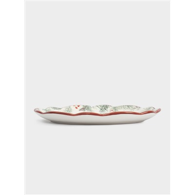 Тарелка закусочная, 20 см, керамика D, белая, Лошадка у елки, Festival