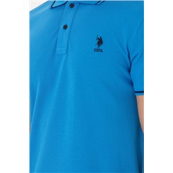 Erkek Slim Fit Polo Yaka Saks Basic Tişört