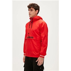 Bad Bear Hurricane Windbreaker Crimson Red Kırmızı Kanguru Cep Erkek Rüzgarlık