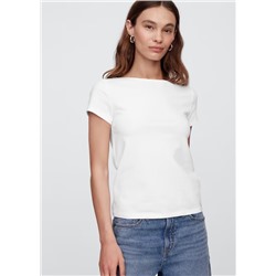 Boatneck Open-Back T-Shirt