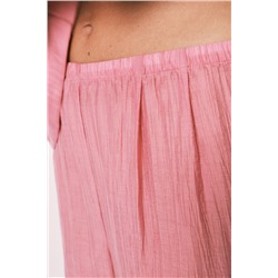 Pijama largo satinado rosa