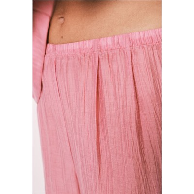 Pijama largo satinado rosa