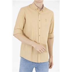 Erkek Camel Uzun Kollu Gömlek