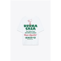 T-SHIRT WITH TEXT PRINT