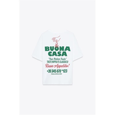 T-SHIRT WITH TEXT PRINT