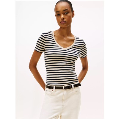 V-Neck Stripe Favorite T-Shirt (5)
