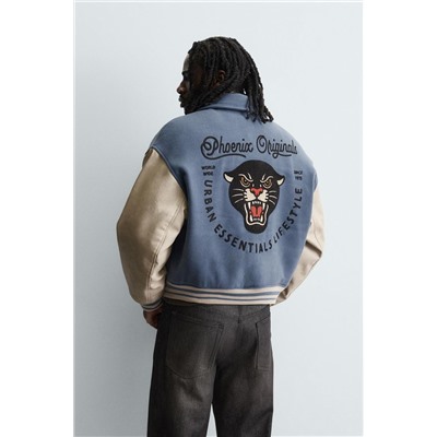 PATCHED QUILTED BOMBER JACKET