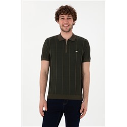 Erkek Slim Fit Polo Yaka Vizon Tişört