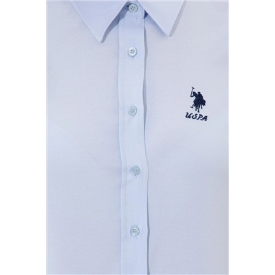 Kadın Açık Mavi Uzun Kollu Basic Gömlek