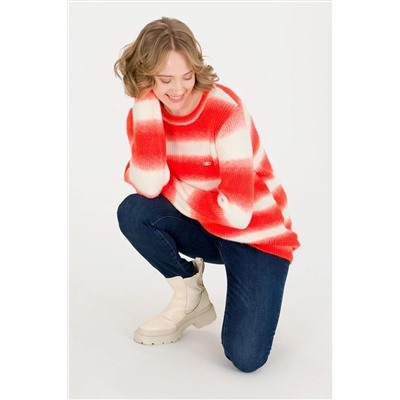 Kadın Nar Çiçeği Bisiklet Yaka Kazak