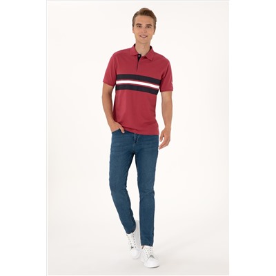 Erkek Regular Fit Vişne Polo Yaka Tişört