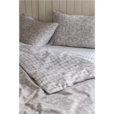 Garde King Size %100 Pamuk Ranforce Baskılı Nevresim Takımı - Gri