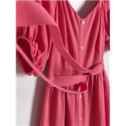 Платье из смесовой льняной ткани